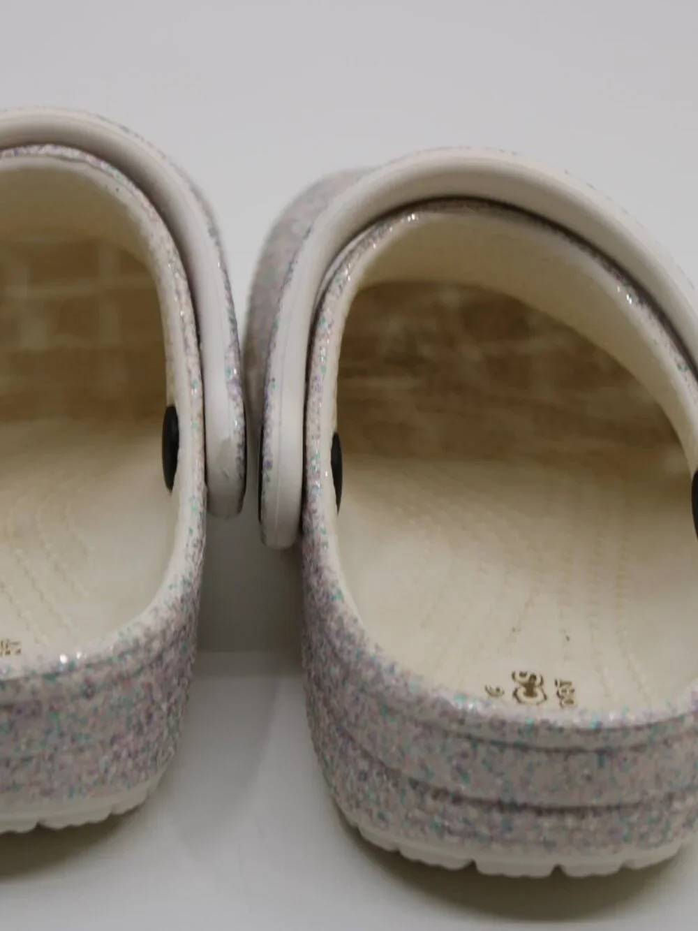 Crocs Girls Gray Glitter SZ C-9 Water Rubber Casual